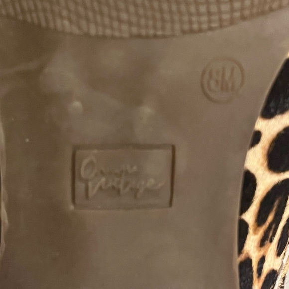 Crown Vintage Morrison Leather Leopard Print Fur Pointed Toe Slip-on Boots, 8 - Picture 9 of 9